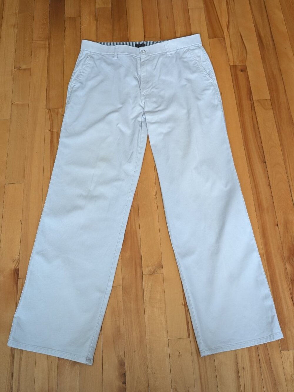Denver Hayes 34X30 Men’s Cream Coton Chino Pants - Straight Fit